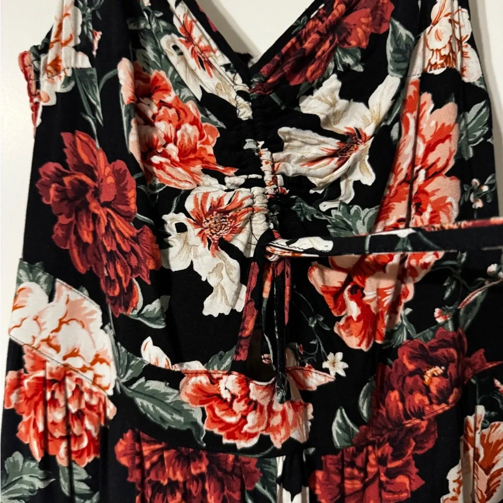 Xhilaration Black and Red Floral Maxi Dress - Picture 2 of 8